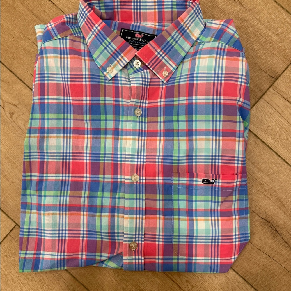 Vineyard Vines Men's Colorful Plaid Dress Shirt